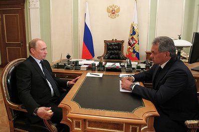 С Министром обороны Сергеем Шойгу. 23 июля 2013 года