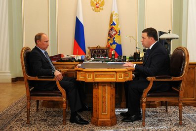 С губернатором Свердловской области Евгением Куйвашевым. 21 августа 2013 года