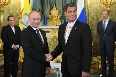 С Президентом Эквадора Рафаэлем Корреа. 29 октября 2013 года