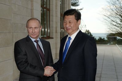 С Председателем КНР Си Цзиньпином. 6 февраля 2014 года