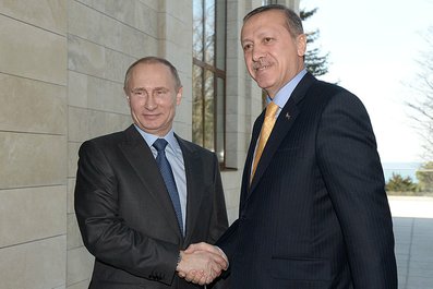 С Премьер-министром Турции Реджепом Тайипом Эрдоганом. 7 февраля 2014 года
