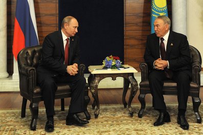 С Президентом Казахстана Нурсултаном Назарбаевым. 29 мая 2014 года