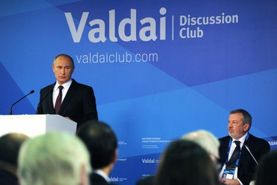На заседании Международного дискуссионного клуба «Валдай». 24 октября 2014 года