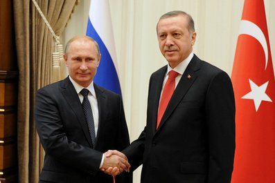 С Президентом Турции Реджепом Тайипом Эрдоганом. 1 декабря 2014 года