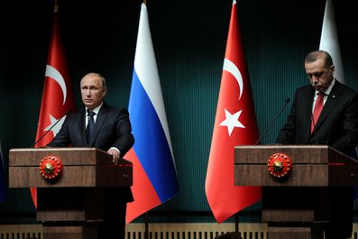 В ходе совместной пресс-конференции с Президентом Турции Реджепом Тайипом Эрдоганом. 1 декабря 2014 года
