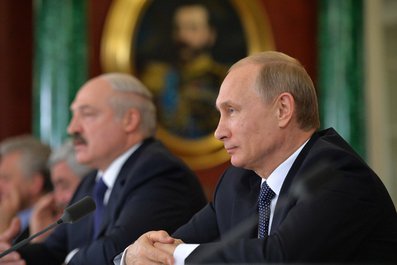 Заявления для прессы по итогам заседания ВЕЭС. С Президентом Белоруссии Александром Лукашенко. 23 декабря 2014 года