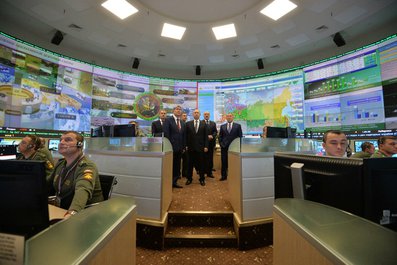 Главы государств – членов ОДКБ посетили Национальный центр управления обороной РФ. 23 декабря 2014 года